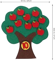 Vista 2 de Números de fieltro tablero de árbol suma resta juegos de matemáticas enseñanza jardín de infantes Juguete de conteo de números de manzano juego