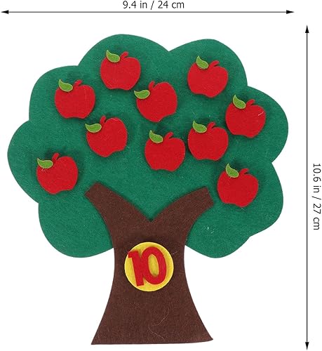 Miniatura 2 de Números de fieltro tablero de árbol suma resta juegos de matemáticas enseñanza jardín de infantes Juguete de conteo de números de manzano juego de