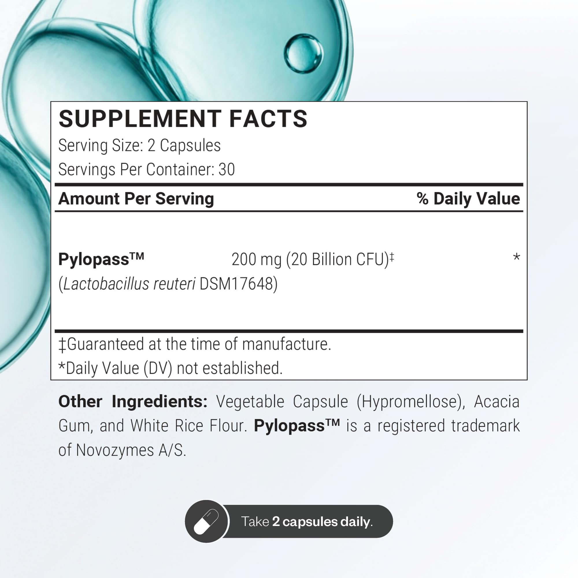 Supersmart H. Pylori Formula 20 Billion CFU per Day - Natural Probiotic Lactobacillus Reuteri DSM 17648 Supplement | Non-GMO & Gluten Free - 60 Vegetarian Capsules — Amazon image 3
