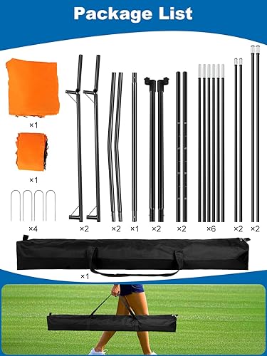 Miniatura 6 de Equipo portátil de entrenamiento de voleibol, red de práctica de voleibol con bolsa de transporte, altura ajustable para patio trasero, interior y