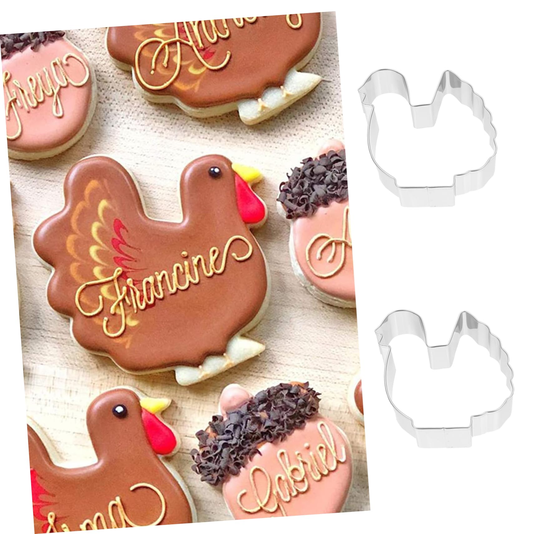 ABOOFAN 18 Pcs Moule En Acier Inoxydable Emporte-pièce Poussin Confiserie Bonbons Pour Les Enfants Emporte-pièces à La Dinde Moule à Biscuit En Métal Noël Outil Aenima Le Dessert Écureuil