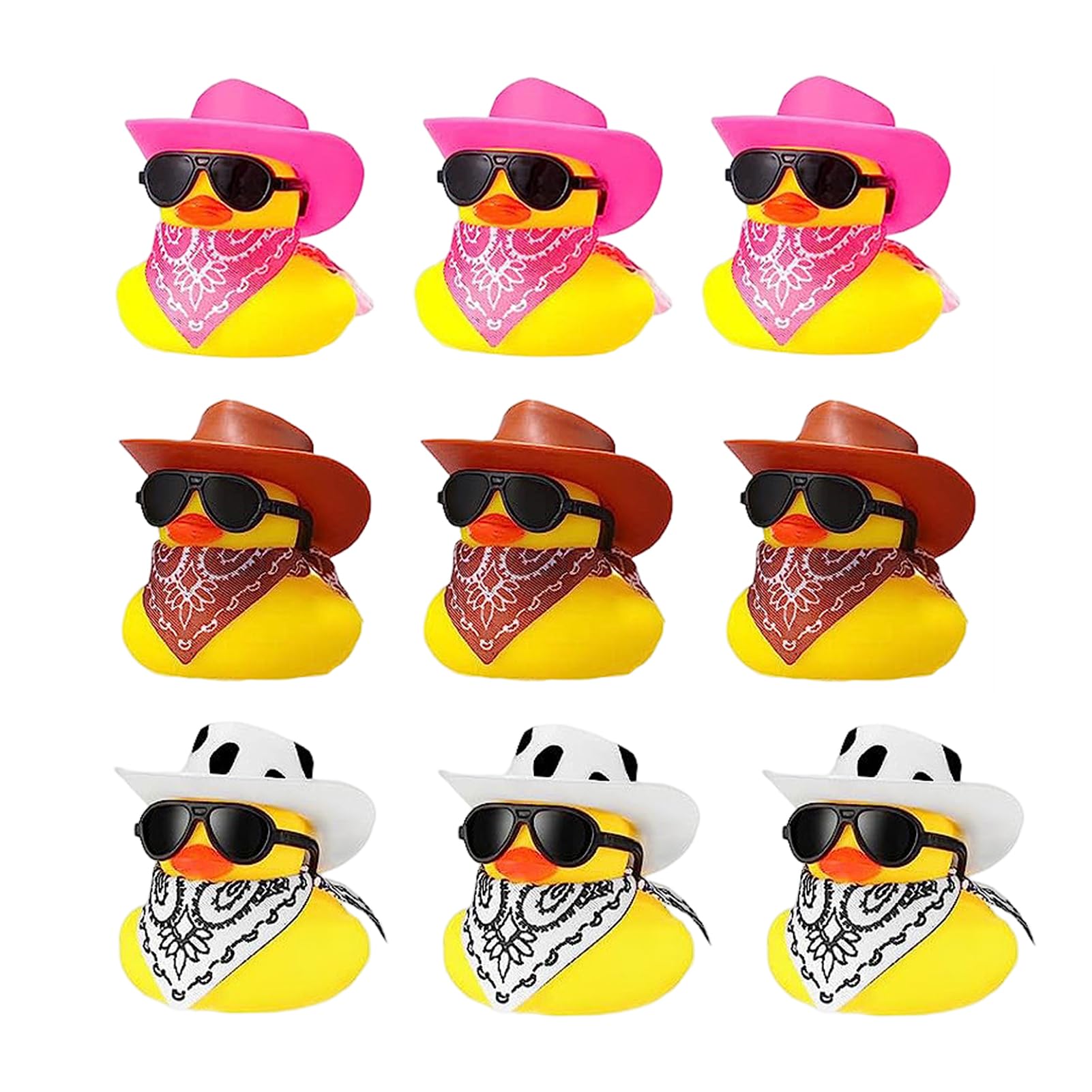 Paperella Gomma Cowboy Con Accessori | Giocattolo Da Bagno E Ornamento Per Auto