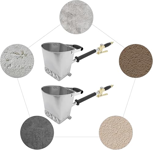 Miniatura 6 de Paquete de 2 pistolas pulverizadoras de cemento, pulverizador de mortero horizontal de 7 bar con tolva de 0.79 galones para enlucido de pared,