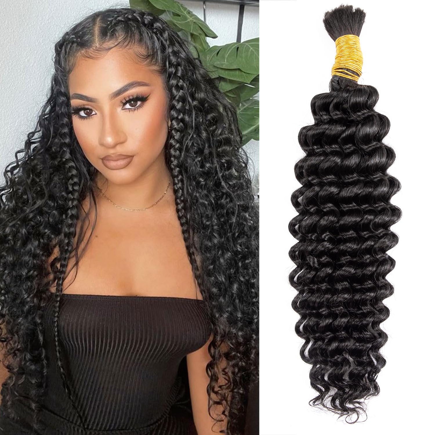 Human Braiding Hair Water Wave Bulk Human Hair For
