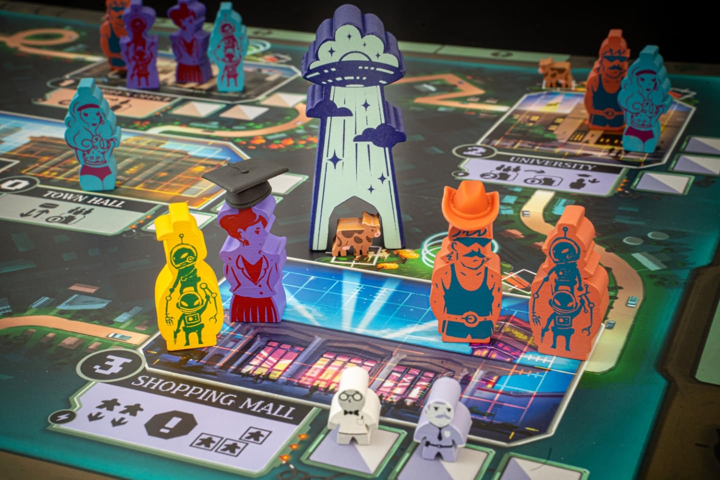 Bitewing Games | Silos | Jeu De Majorité avec Invasion Alien Cartes Événement Lieux Modulaires | 2–4 Joueurs | 45–60 Minutes