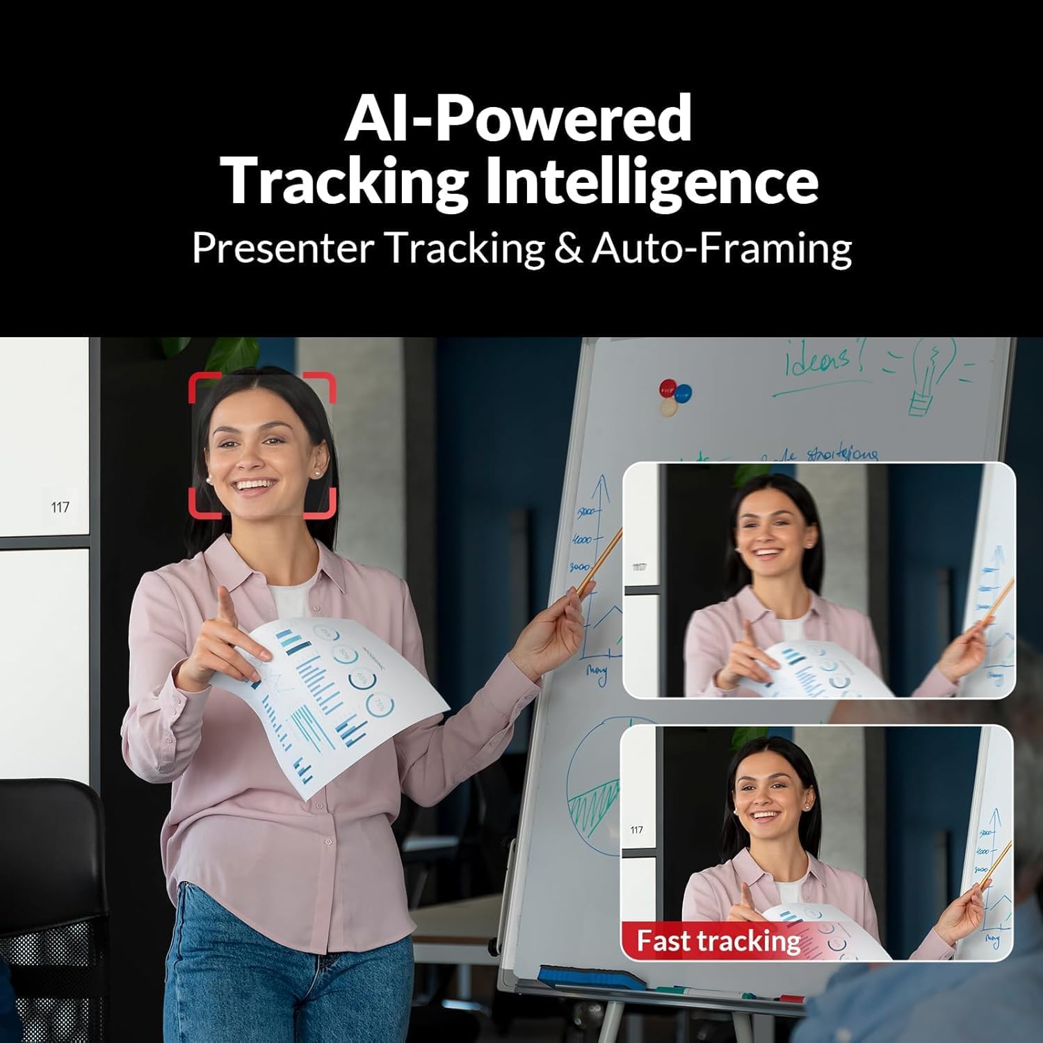 AV Access 4K Conference Room Camera, Dual Lens Cam(4K AI Tracking and 1080P Panoramic),15x Zoom(3X Optical), 120° FOV, Auto Framing, Individuals Gallery, Works with Meet,Teams,Zoom