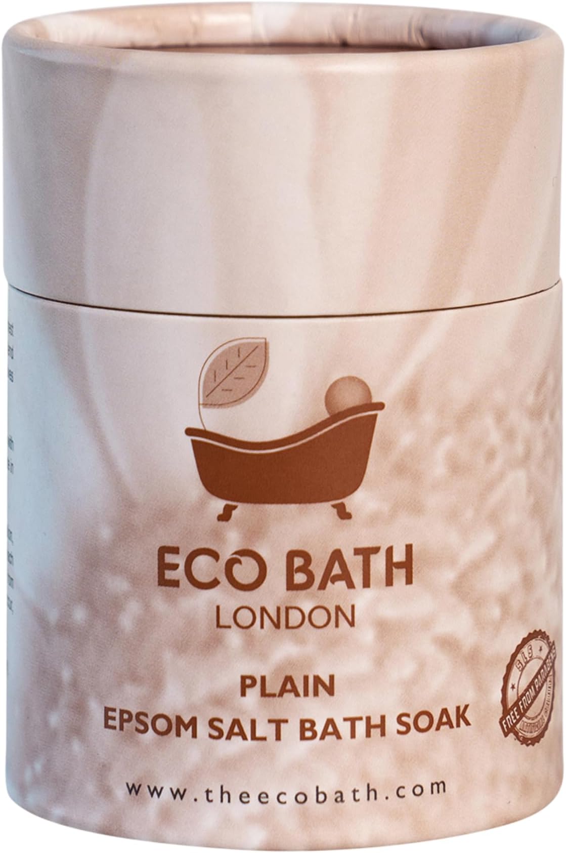 Eco Bath London Plain Epsom Salt Bath Soak - Tube 250g, 100% Pure Epsom Salt, Magnesium Bath Salts for Skin Care