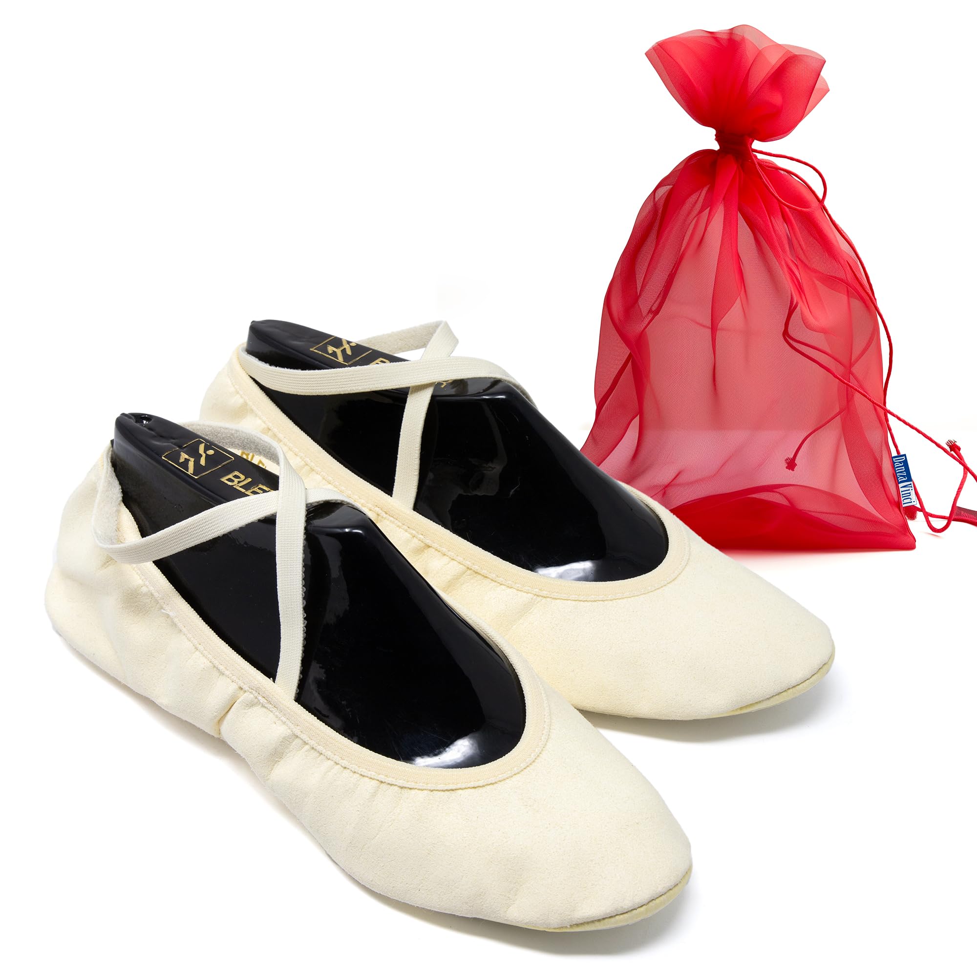 Bundle Bleyer Kunstturnschuhe 3001 mit Chiffonbeutel, Schläppchen aus Microvelours für Kinder und Erwachsene, Turnschläppchen