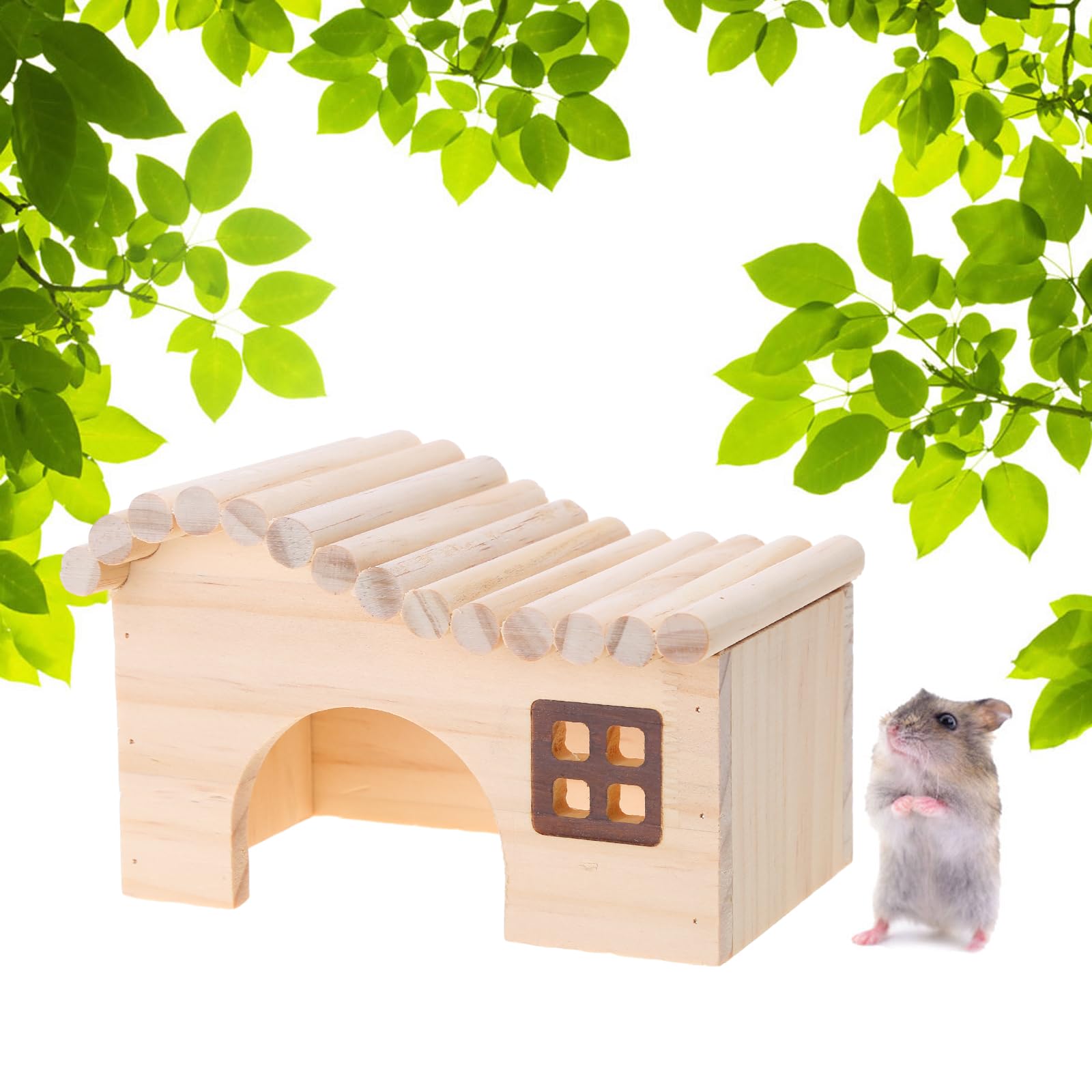 Amazon | 小動物木製睡眠巣木製ハムスターハリネズミハウスベッド