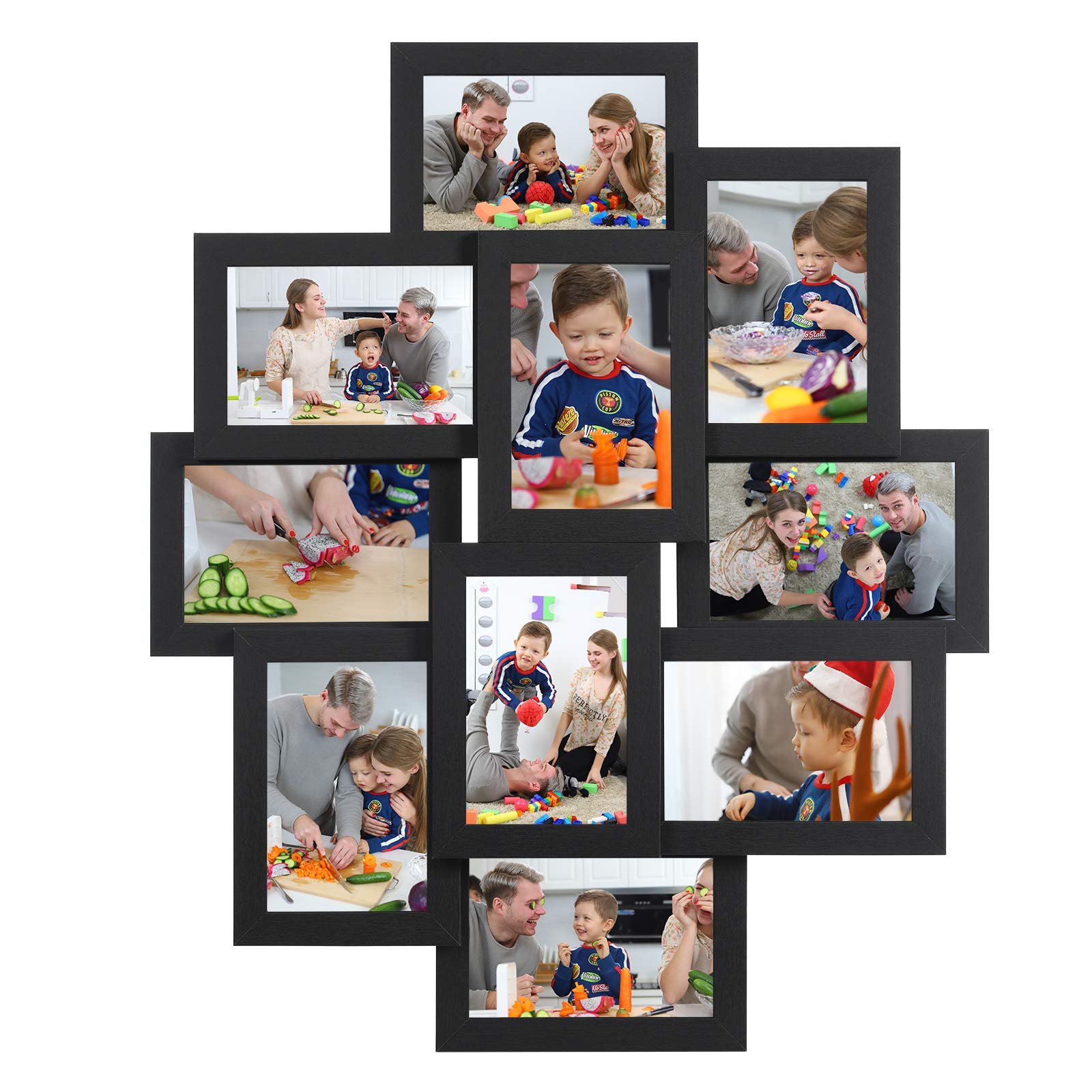 SONGMICS Collage Picture Frames, 4 x 6 Inches for 10 Photos, Assembly