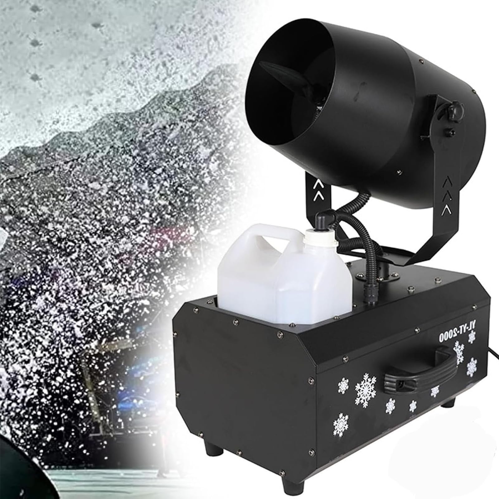 Snow Making Machine 2000W Snowflake Machine, Artificial Snow Machines Indoor Outdoor, 90° Shaking Head Fake Snowflake Machines with Remote Control for Christmas Parties Wedding Stage