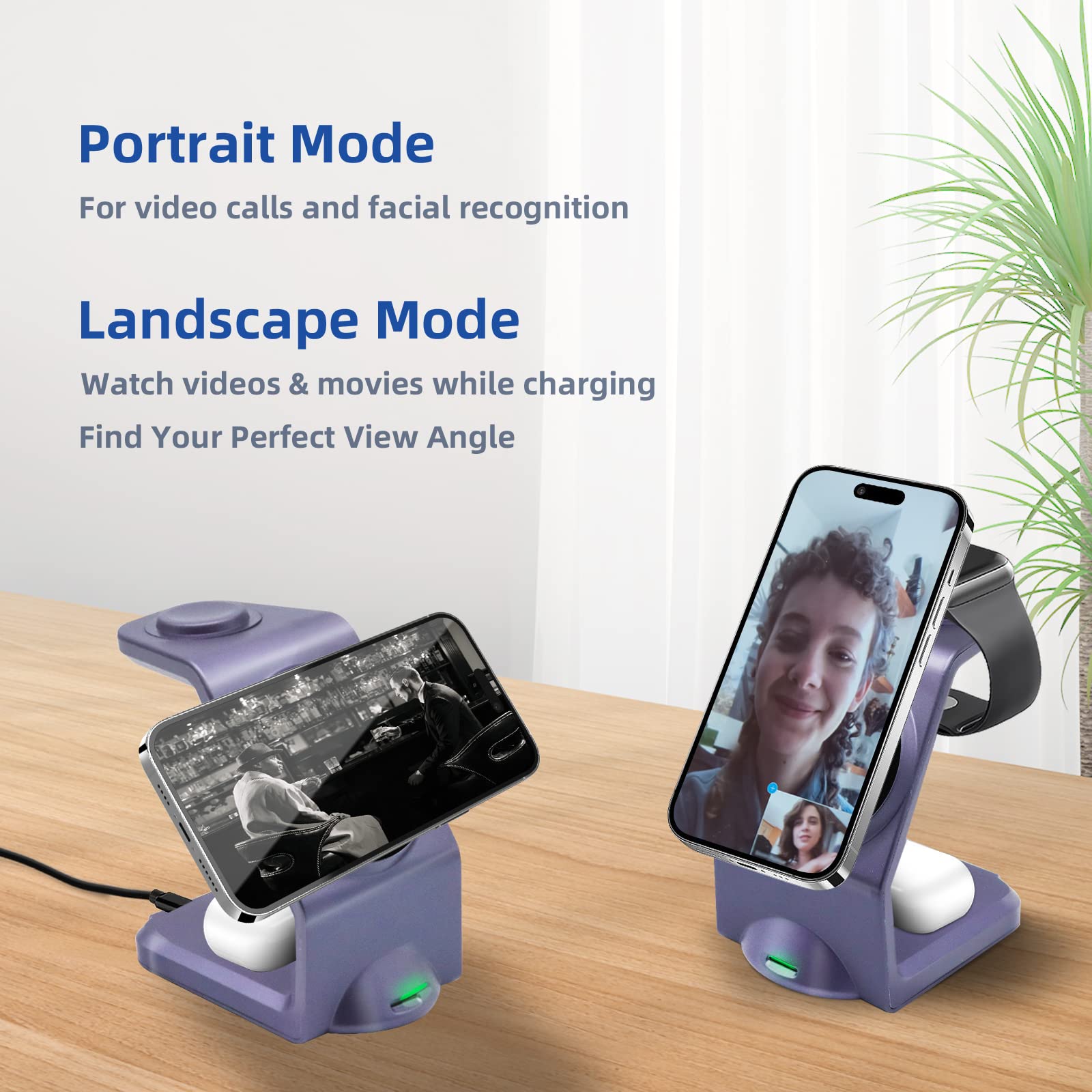 Station de charge magnétique 3 en 1 sans fil pour Apple - Plusieurs appareils - Pour Apple -15/14 Pro Max, iWatch Ultra/8/se/7/6/5/4/3/2, AirPods2/Pro