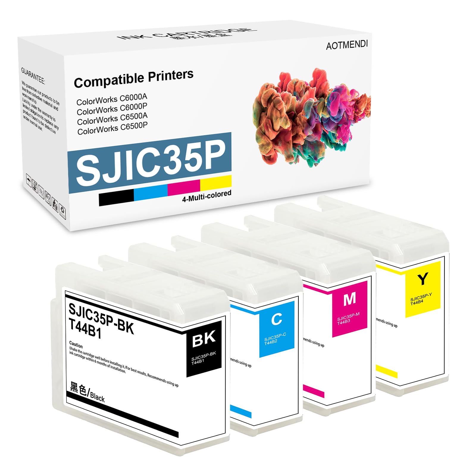 Amazon.com: AOTMENDI SJIC35P Ink Cartridge T44B1 T44B2 T44B3 T44B4