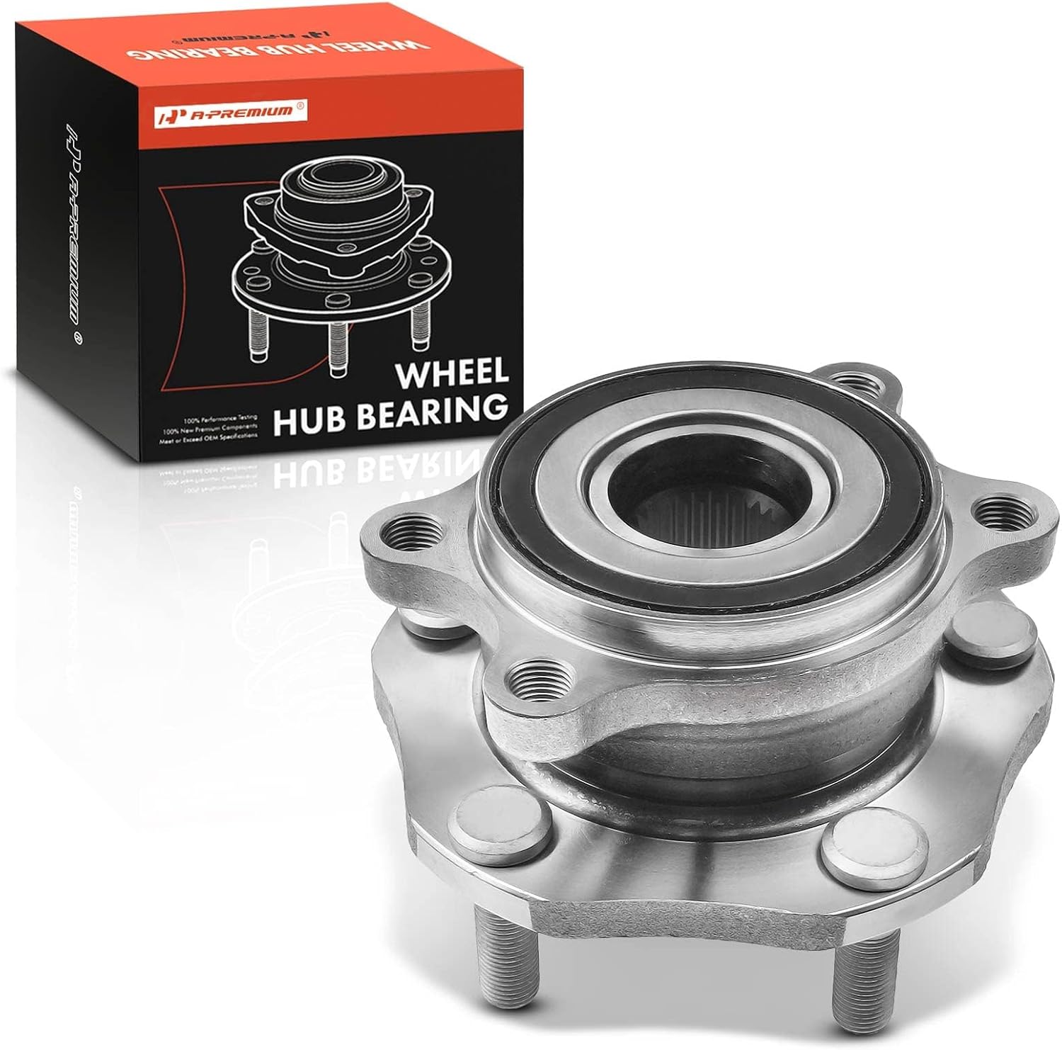 A-Premium Front Wheel Bearing and Hub Assembly with 5-Lug Compatible with Nissan Rogue 2014-2023, Rogue Sport 2017-2022, Qashqai 2017-2018