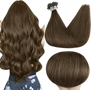 Full Shine U Tip Hair Extensions Real Human Hair Color 4 Middle Brown Keratin Tip Hair Extensions Human Hair 40 Grams Fusion Extensions Soft Remy Hair 14 Inch for Wedding