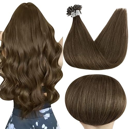 Miniatura 10 de Full Shine - Extensiones de cabello humano con punta en U, con queratina, de 18 pulgadas, preunidas, reflejos rubios ceniza 18 y rubio decolorado