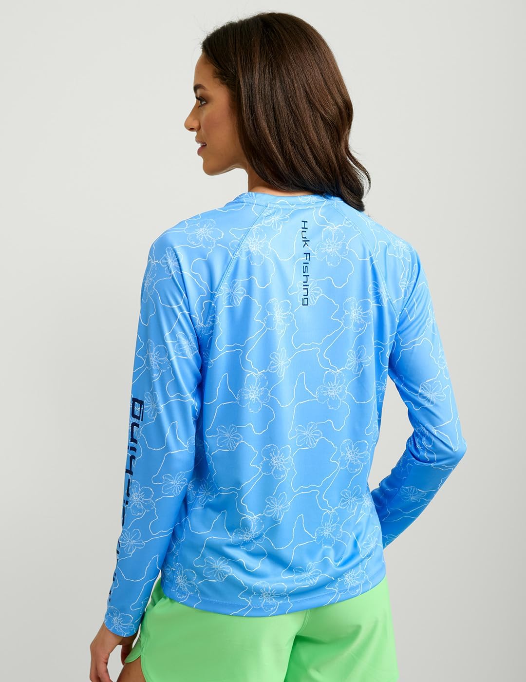 HUK Womens Pursuit Patterned Crew Long Sleeve Shirt for Women - Image 3