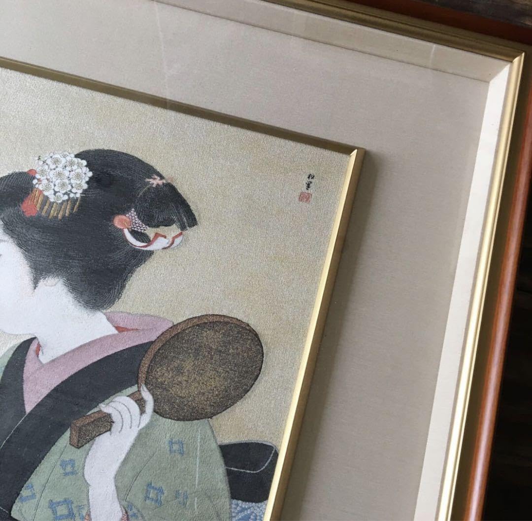 上村松園 鴛鴦髷 西陣織 小高念記 織物画 刺繍画 額装 伝統工芸 D Amazon.co.jp: 上村松園 鴛鴦髷 西陣織 小高念記 織物画 刺繍画