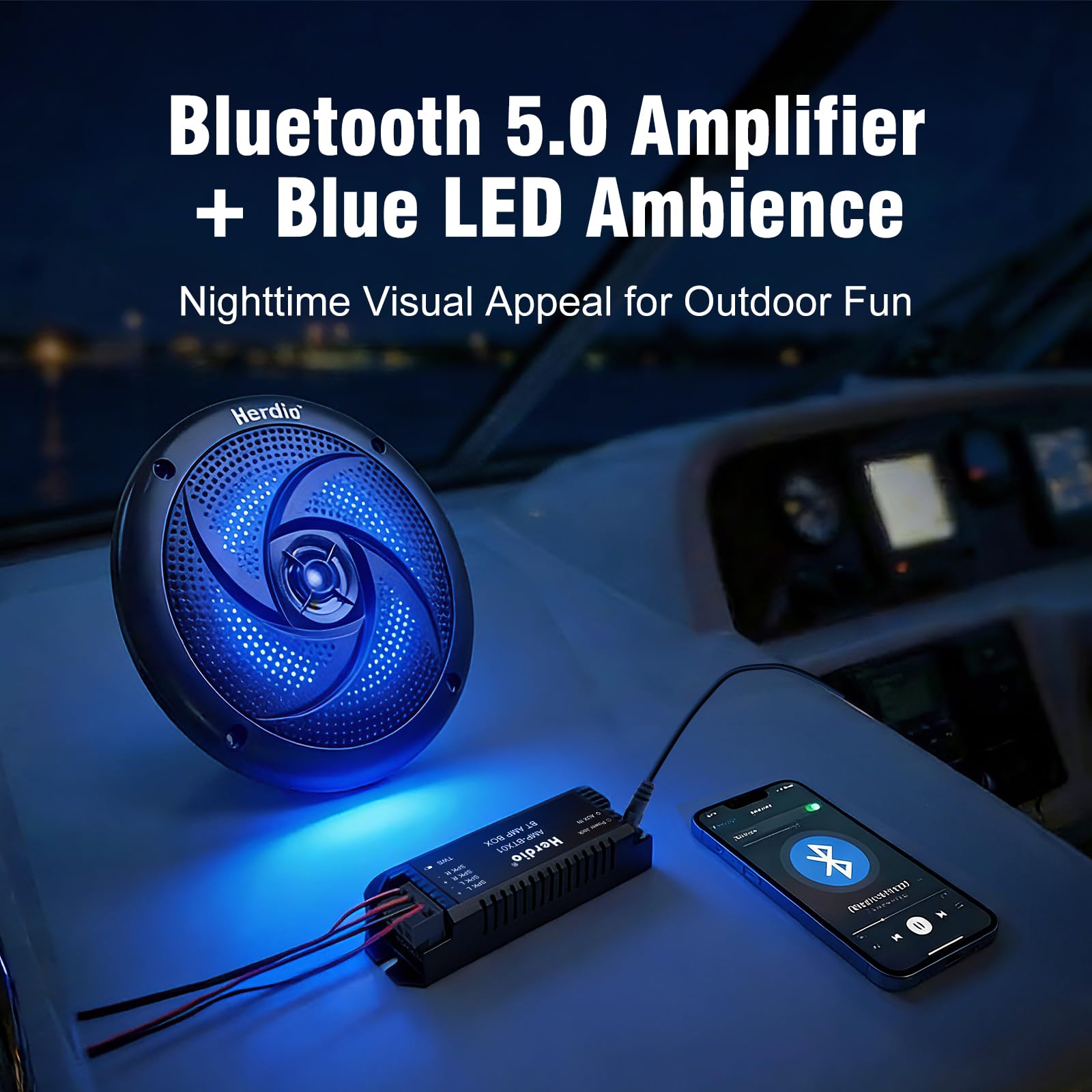 Herdio Głośniki morskie Bluetooth - 5,25 cala