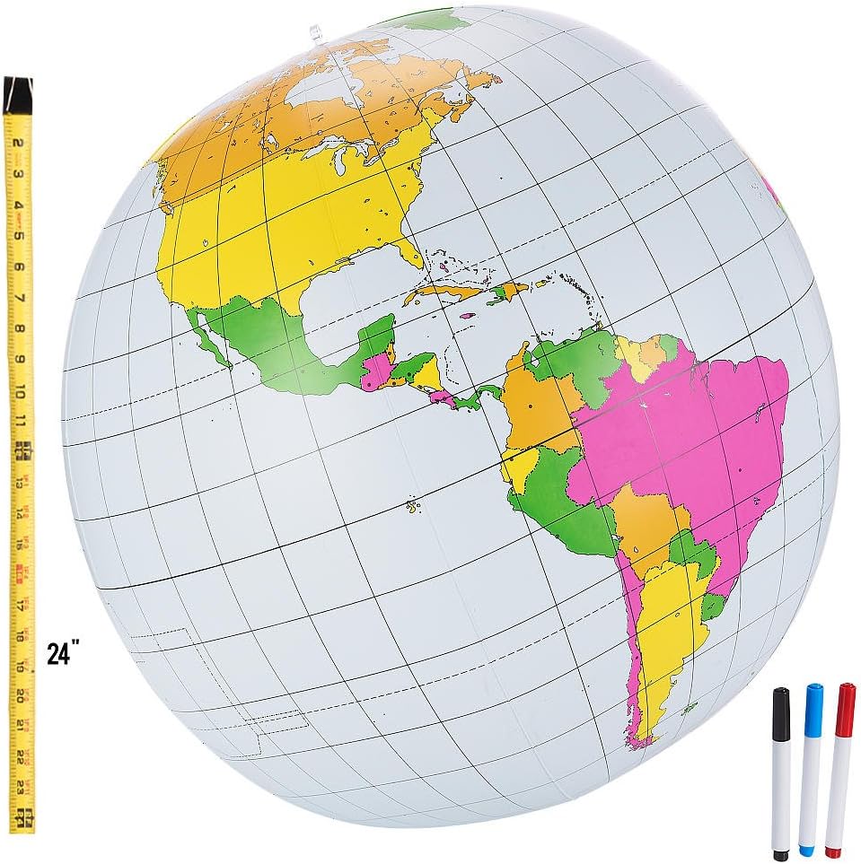 1 X 24-inch Write on Inflatable Discovery Globe