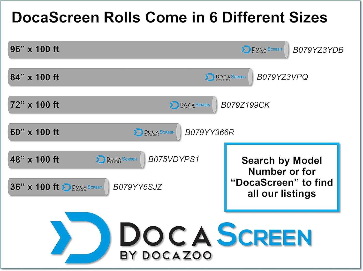 Hot Deals DocaScreen Fiberglass Screen Roll - 84 inch x 100 feet - for Window, Door or Patio Screening and Replacement, Gray