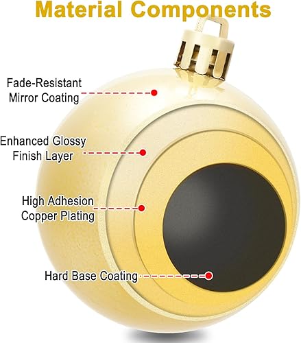 Vista 48 de AMS - Adornos chapados, bolas de Navidad, para decoración de fiestas de vacaciones, colección de árbol para boda, Acción de Gracias, fiesta