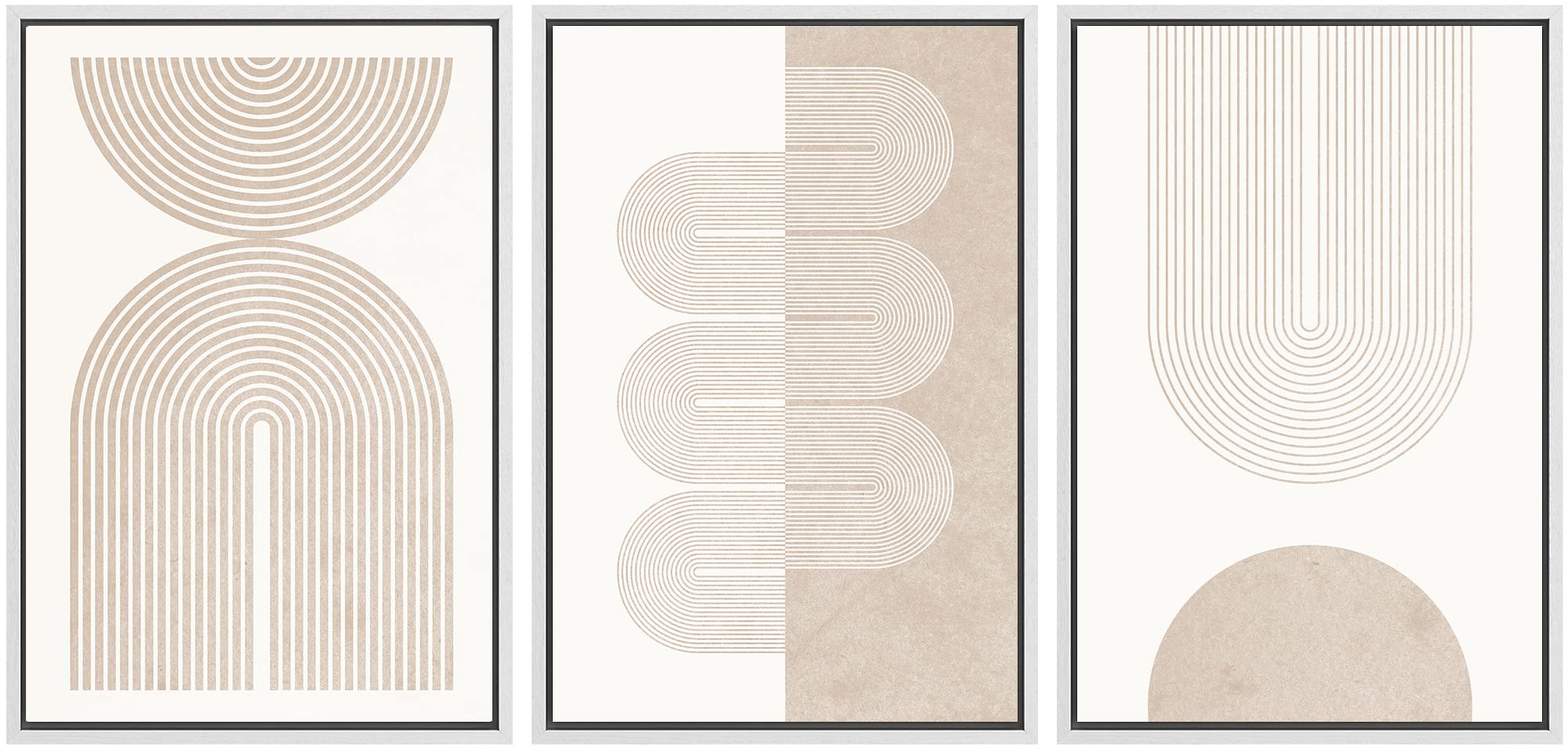 SIGNWIN Framed Canvas Print Wall Art Set Coastal Serenity Abstract Seaside Illustrations Modern Art Decorative Rustic Calm/Zen for Living Room, Bedroom, Office - 24"x36"x3 Natural — view 61