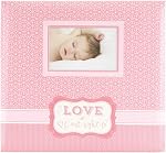 MCS MBI 13.5x12.5 Love at First Sight Baby Scrapbook Album with 12x12 Pages, Pink (860126)