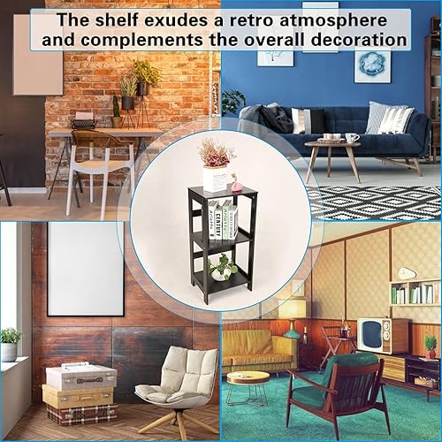 Miniatura 5 de Estante pequeño para libros, estante de almacenamiento, estantería estrecha, material PB, estanterías y muebles de decoración del hogar, adecuado
