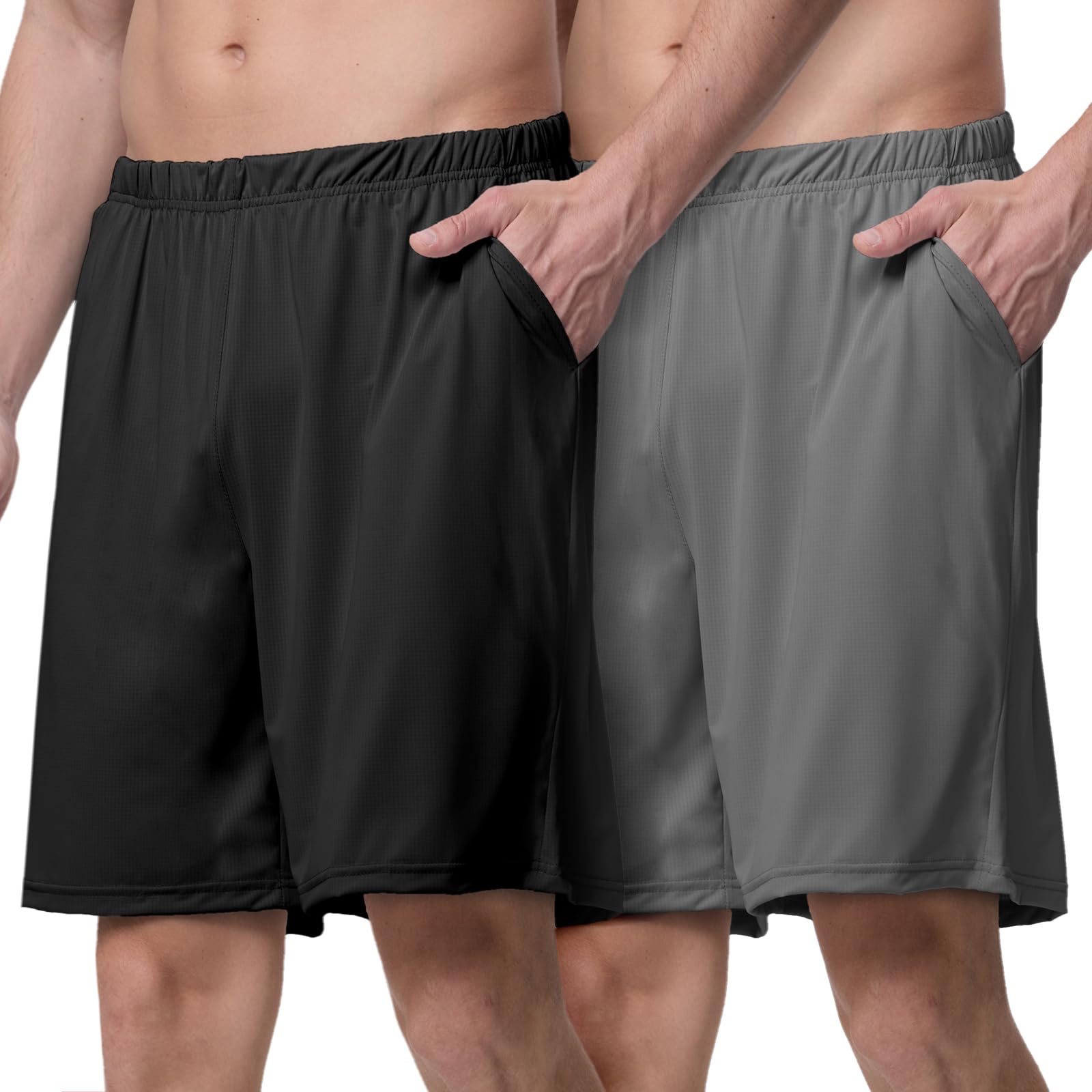 Mens Sleep Shorts Pajama 2 Pack Soft PJ Bottoms Breathable Mesh Lounge Casual Shorts PJ for Men with