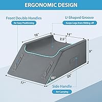 Vista 2 de Almohadas dobles de elevación de piernas para después de la cirugía, almohada de espuma viscoelástica para elevar las piernas, almohada de elevación
