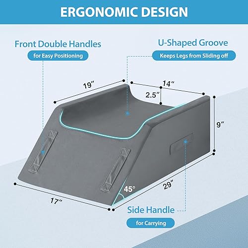 Miniatura 2 de Almohadas de elevación de doble pierna para después de la cirugía, almohada de espuma viscoelástica para elevar las piernas, elevación de