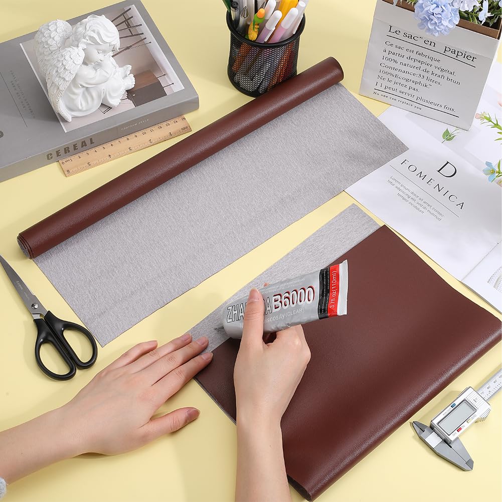 CRASPIRE 80x42cm Faux Leather Book Cloth Dark Red for A3-A8 Books Binding Smooth PU Surface Polyurethane Coated Non-Woven Base Covering Protector Bookcover Album Scrapbooking DIY Bookcloth - Image 3
