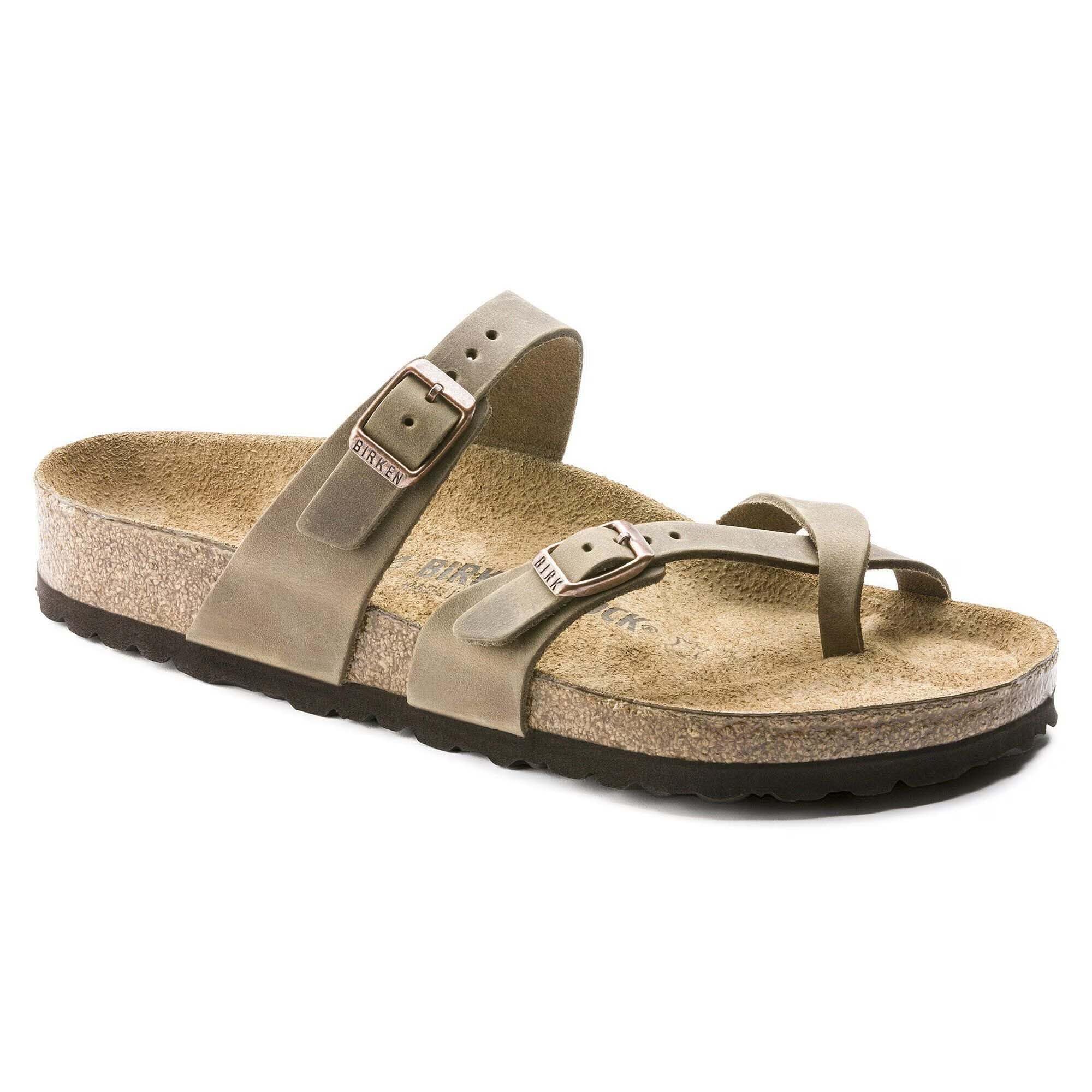 Birkenstock Mayari Cuir Gras, Tongs Femme