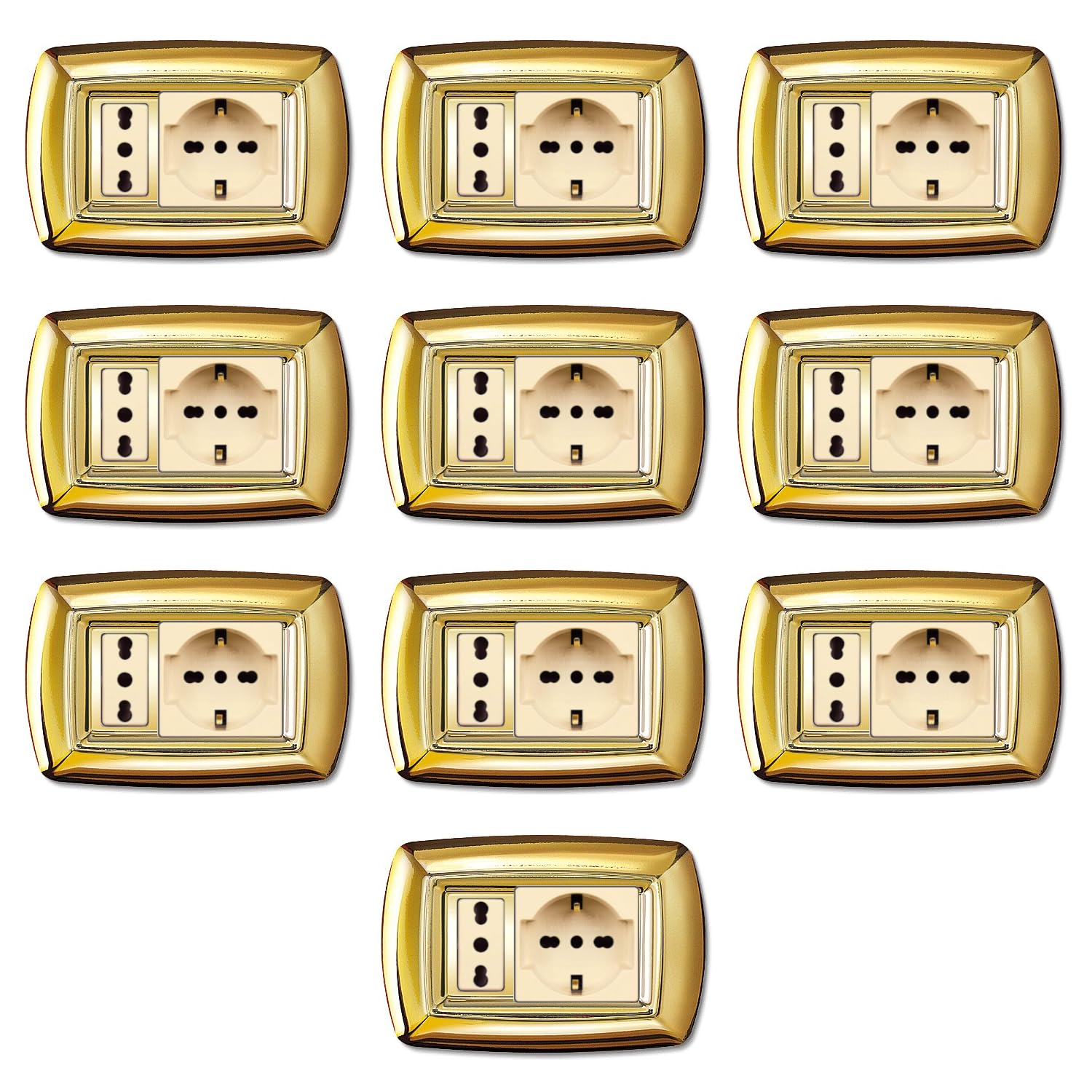 Plaque compatible BTICINO MAGIC 2 modules or pour remplacer finition interrupteur cassée