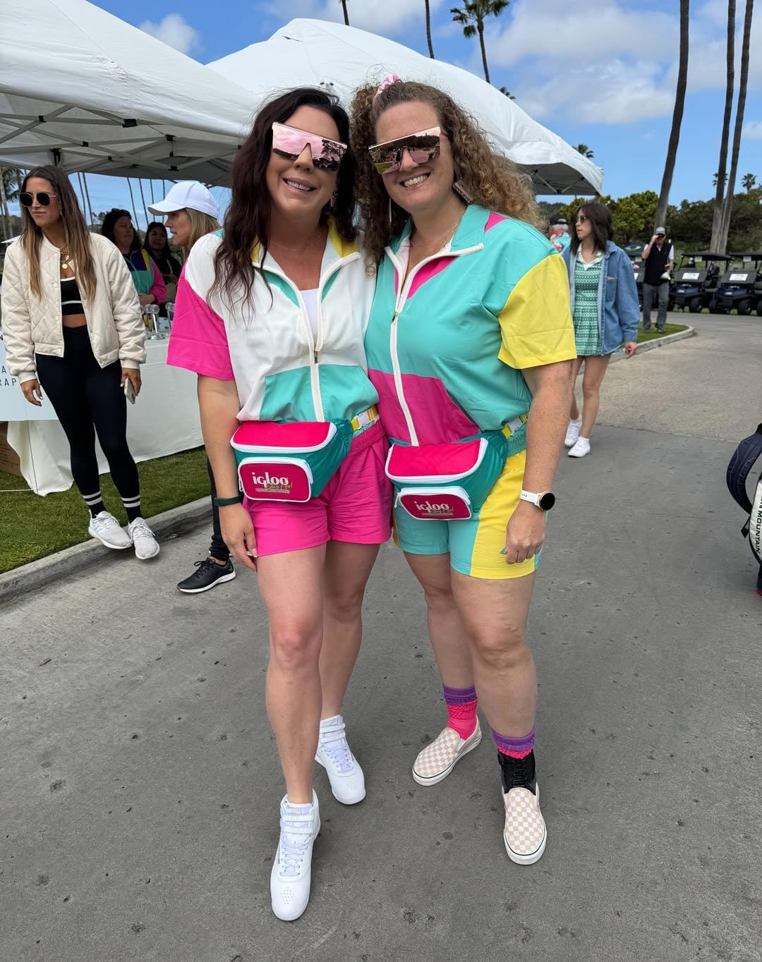 ZDT Women's Color Block 80s 90s Outfit 2 Piece Short Sleeve Costume Zip Up Windbreaker Track Suits Set - Image 5