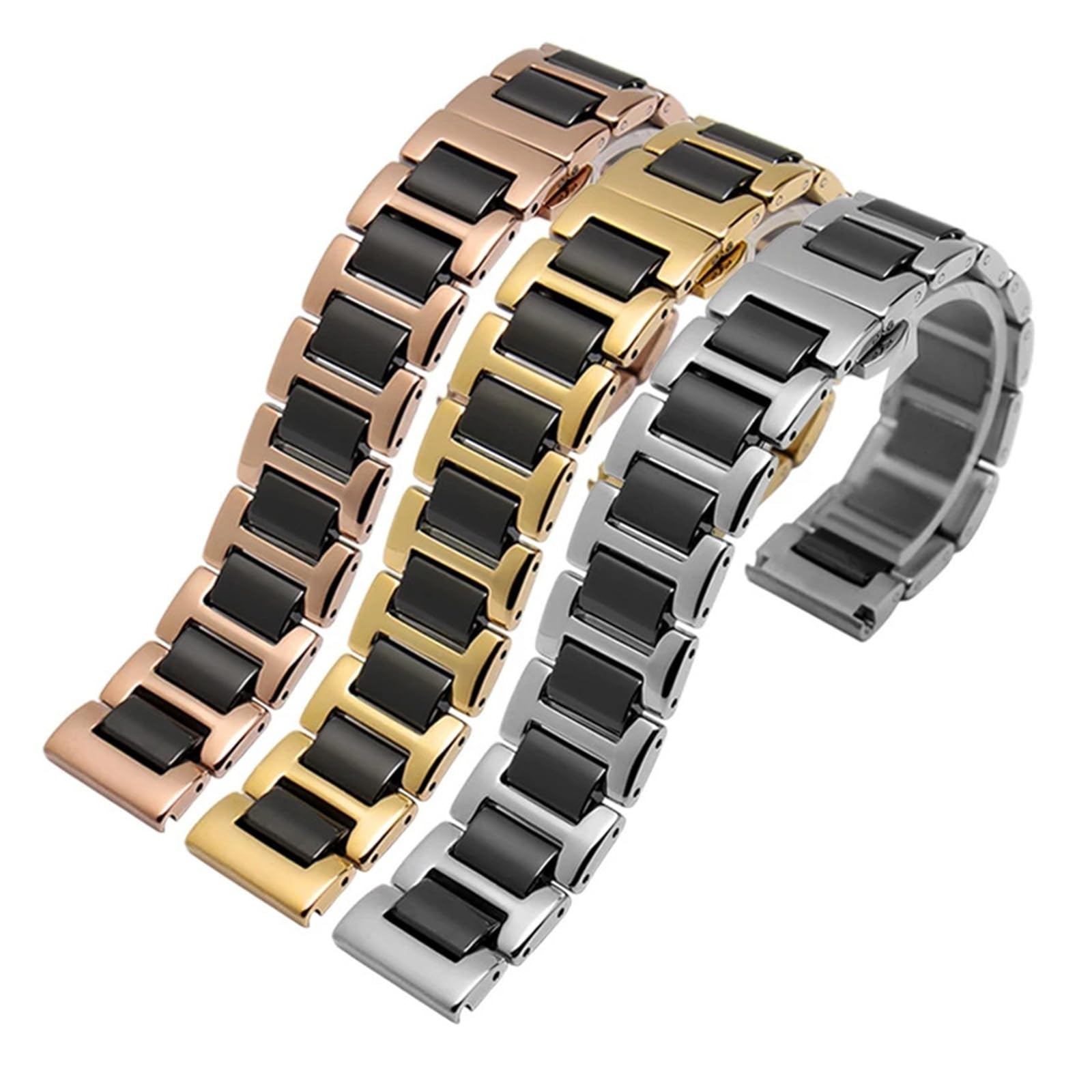 HMFang Cinturino in Ceramica A Sgancio Rapido da 14, 15, 16, 17, 18, 19, 20, 21, 22 Mm, Nero E Bianco, for Uomo E Donna.