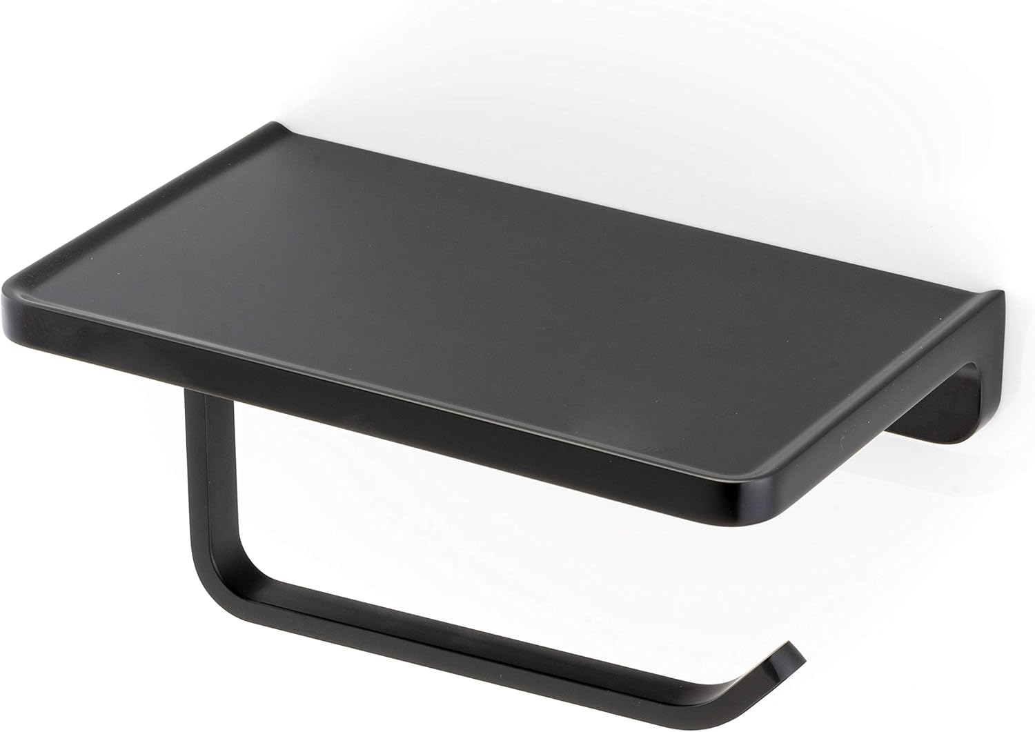 Linkaa Toilet Paper Holder with Shelf Matte Black,Wall