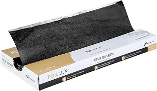 Foil Lux 12 x 10.8 Inch Pop-Up Foil Sheets, 100 Disposable Foil Papers For Food - Orange Peel Embossing, Interfolded, Black Aluminum Foil Sheets, Greaseproof, Freezable, Oven Ready - Restaurantware
