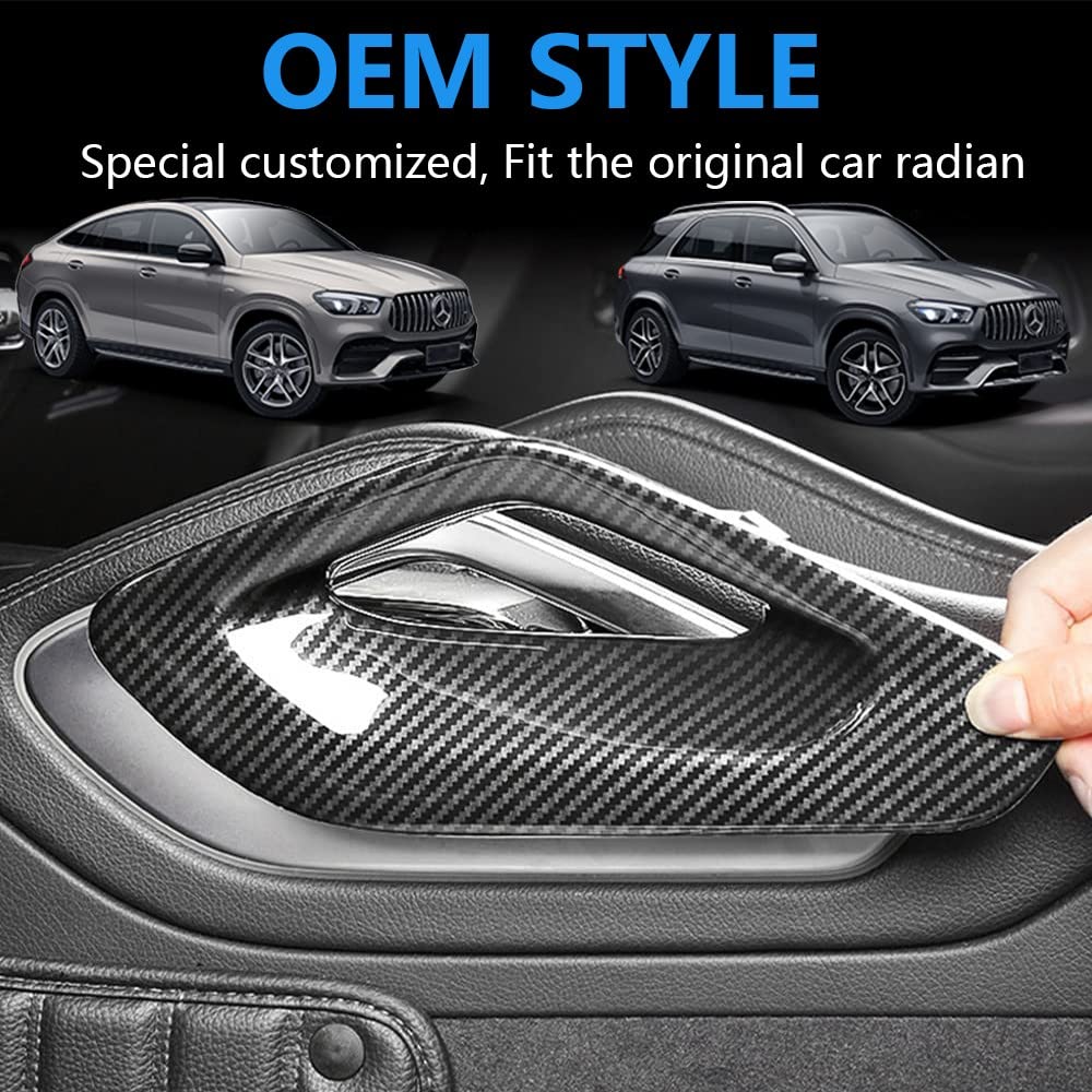 Podłokietnik konsoli środkowej z włókna węglowego do Mercedes-Benz GLE Coupé W167 C167 GLS X167 450 350e 400d AMG 63 53 akcesoria naklejka dekoracja wnętrz