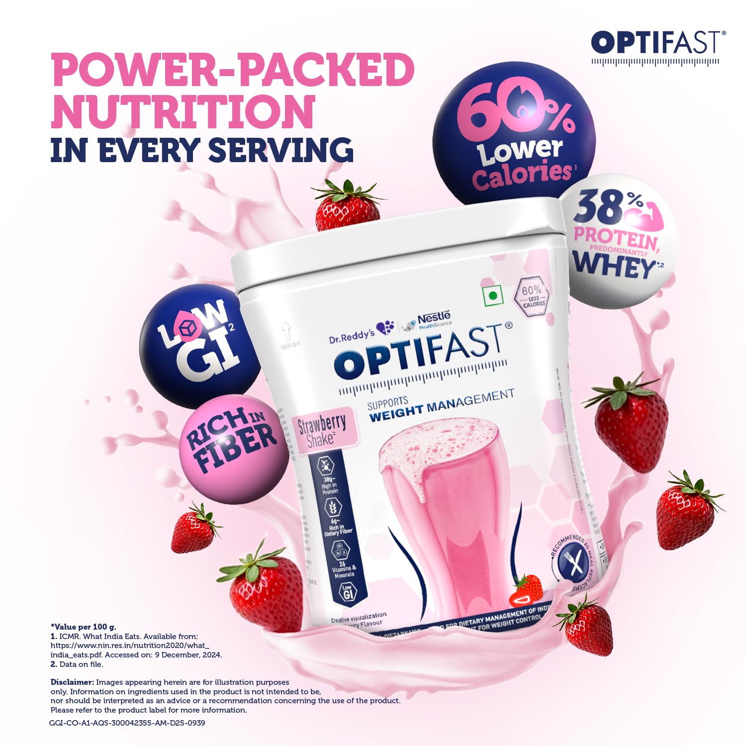 Optifast Weight Management Shake | Strawberry Flavour | Scientifically Designed Weight Loss Diet | Meal Replacement Shake for Weight Loss | 400g Jar 2