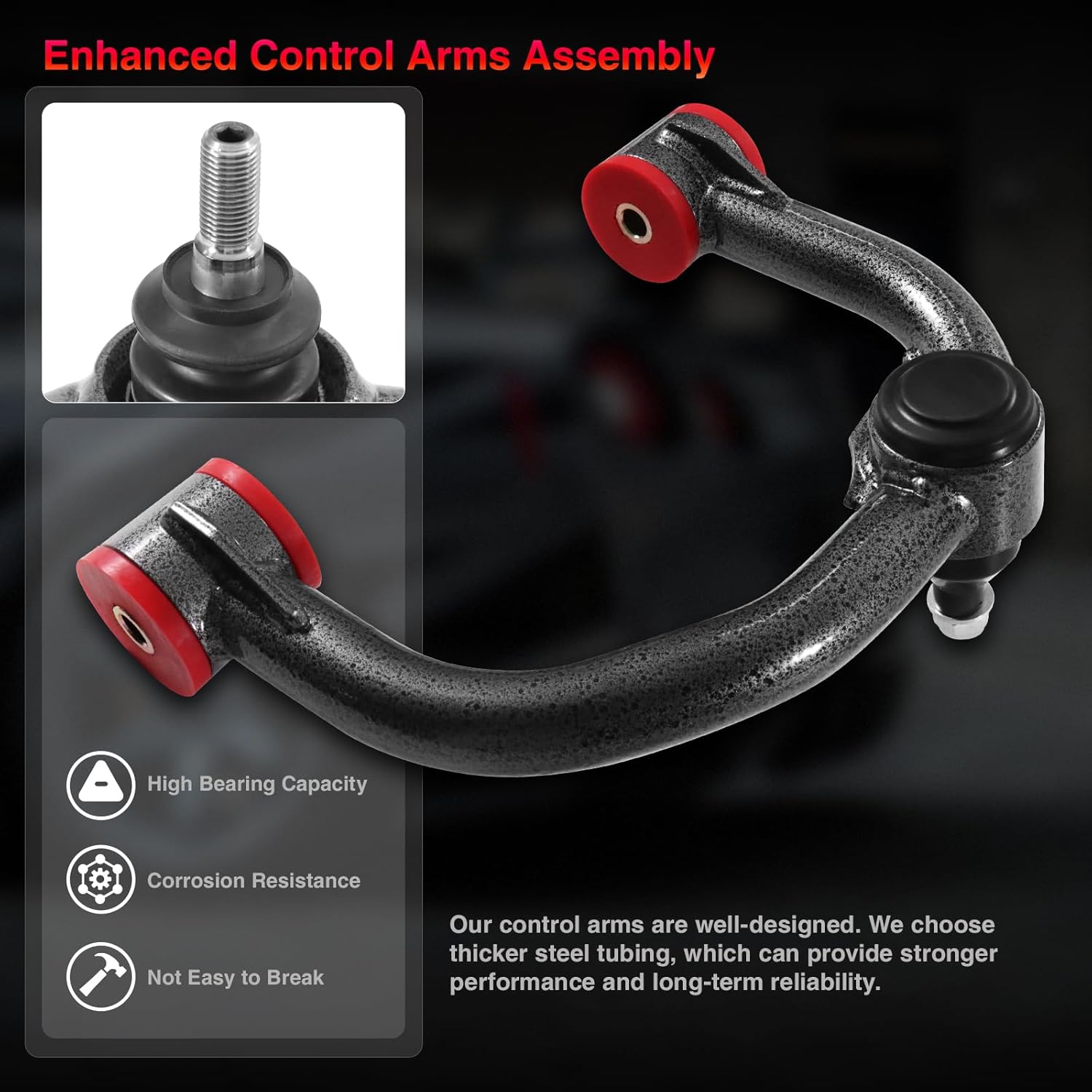 Front Upper Control Arms with Ball Joints 2-4" Lift for Ford F150 2004-2020 2WD 4WD, Suspension OEM Factory Replacement Part