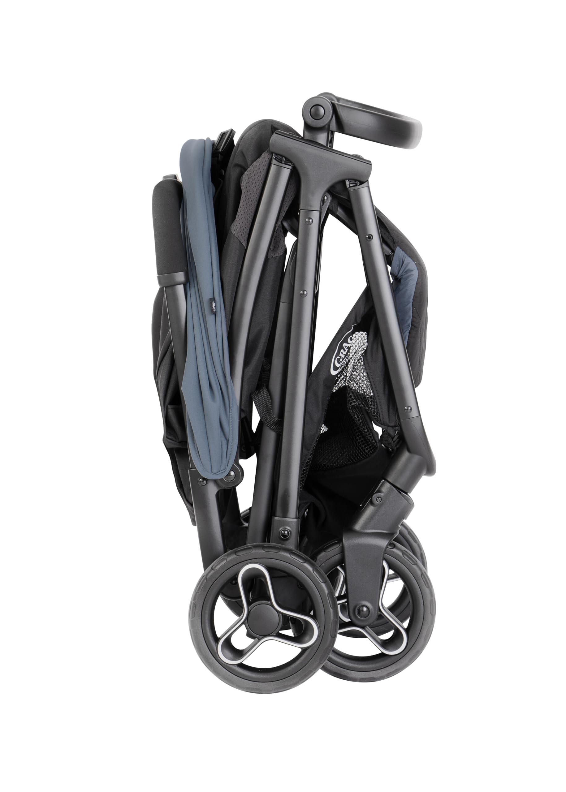 Graco Myavo Reisebuggy, ab Geburt bis ca. 4 Jahre, blau, Stormy, 5,8 kg, schnell zusammenklappbar, großer Staukorb, verstellbare Rückenlehne, inkl. Regenverdeck, bis 22 kg