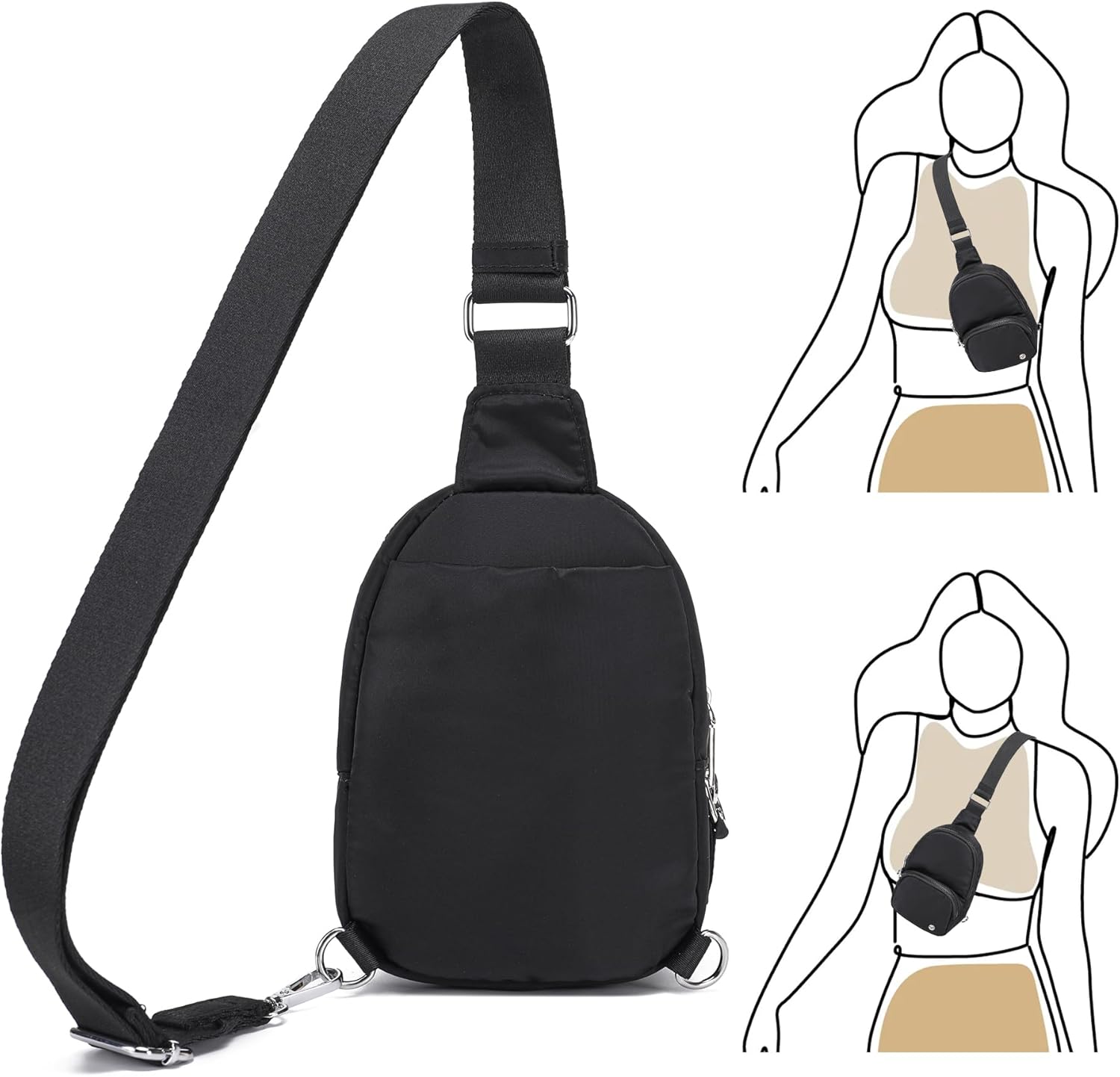 NEICOA Anti Theft Crossbody Bags for Women Small Nylon RFID Sling Bag Lightweight Travel Purse for Daily Casual Use - Image 7