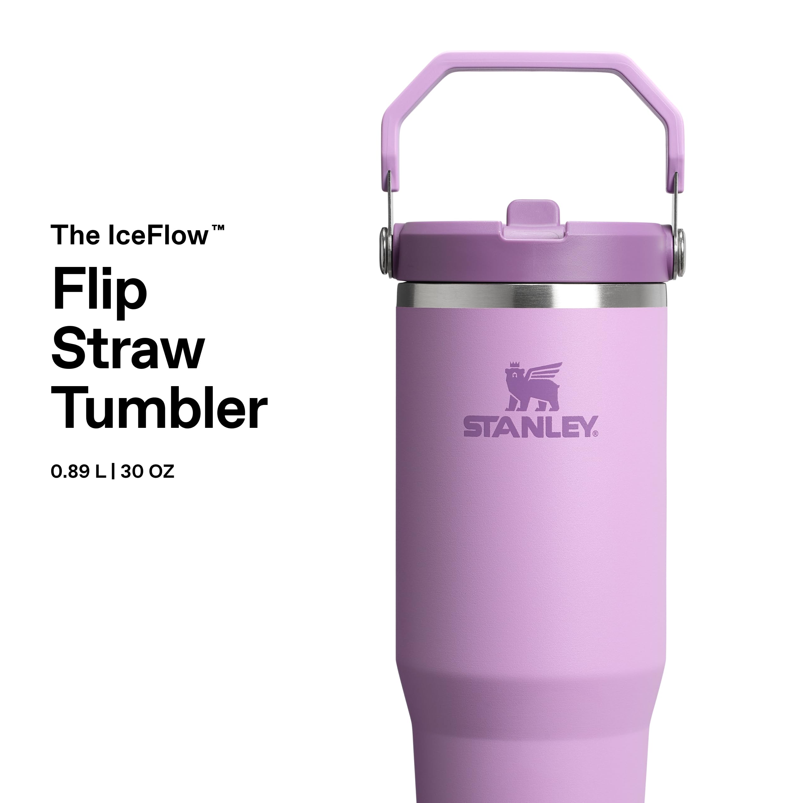 Stanley 1913 Flip Straw Tumbler Gourde Avec Paille 0.89L - Lilac | Froid Pendant 12 Heures - Gourde Isotherme - Sans BPA - Thermos Facile à Transporter - Va au Lave-Vaisselle