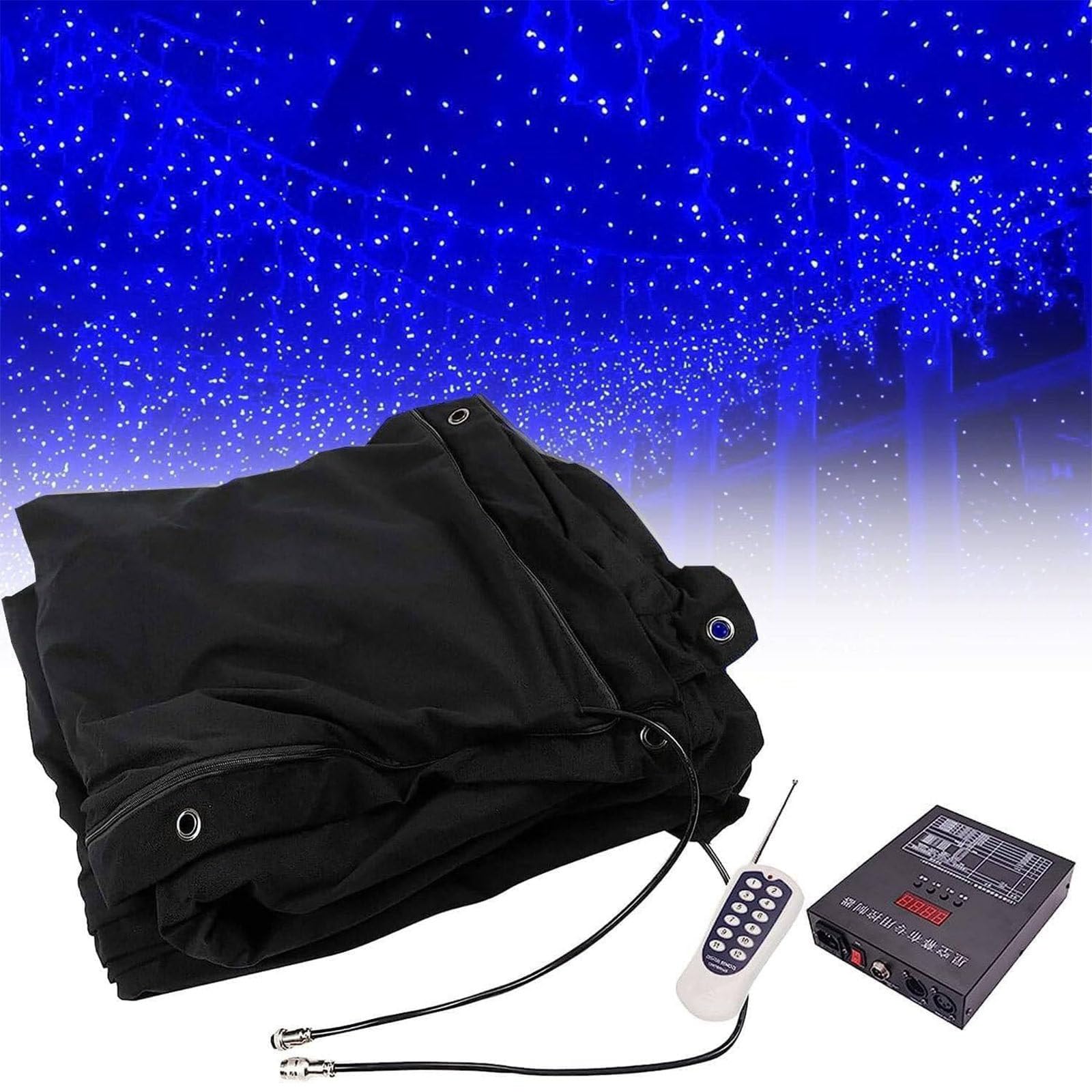 Tło sceniczne LED z rozgwieżdżonym niebem i kontrolerem, składana zasłona Starlight, tło Starlight, dekoracja fotograficzna Starlight na wesele, imprezę klubową 4x5m