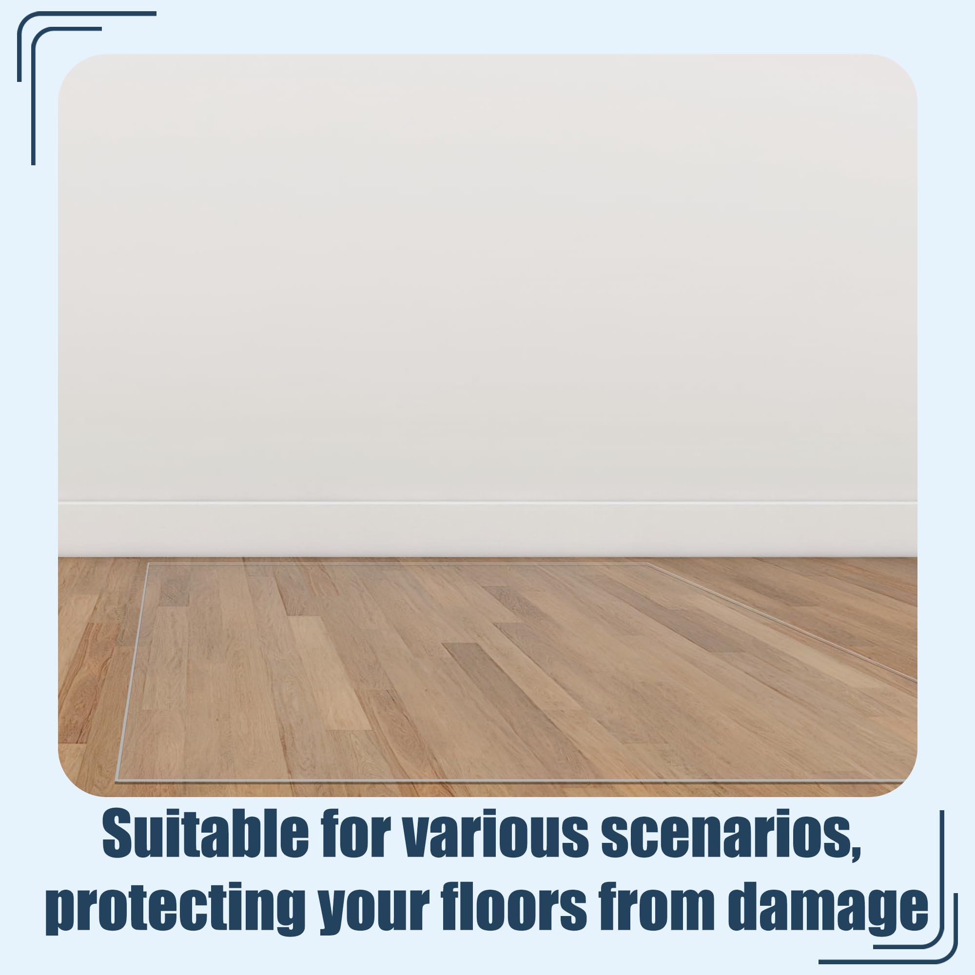 Alfombrilla protectora de suelo antideslizante, 110 x 140 cm, fácil de limpiar, multiusos, para madera dura, oficina y hogar, alfombrilla transparente para suelos de madera