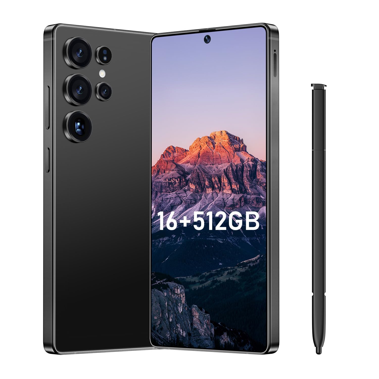 I25 Ultra Flagship Killer Smartphone - Snapdragon 8 Gen 3, 16GB+512GB, Massive 6.99" FHD+ Display, 108MP+68MP Pro Cam, 7000mAh 2-Day Battery, Android 14, Includes Stylus Pen (Black)
