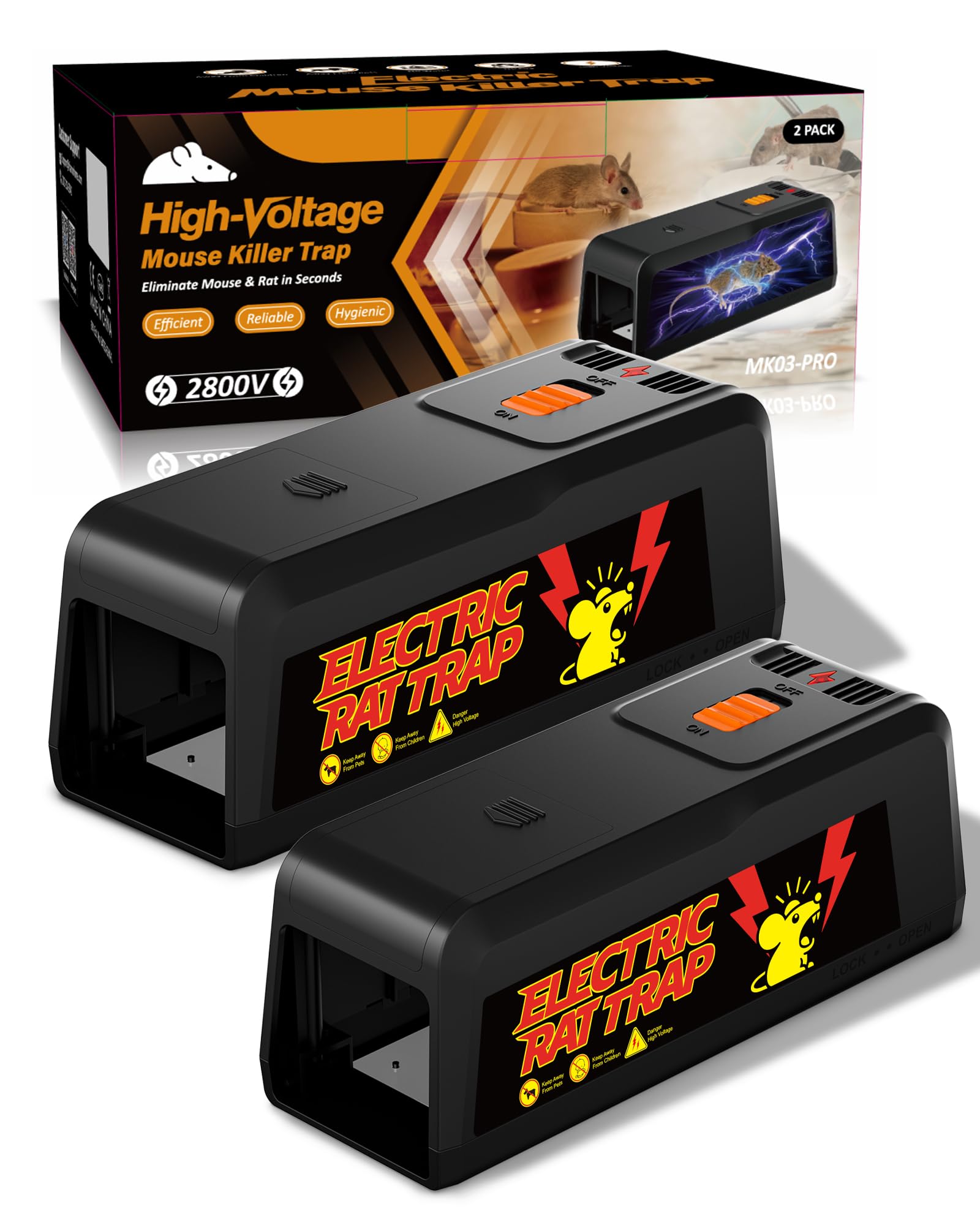 G-Jyuncyou 2800V Electric Rat & Mouse Traps 2-Pack