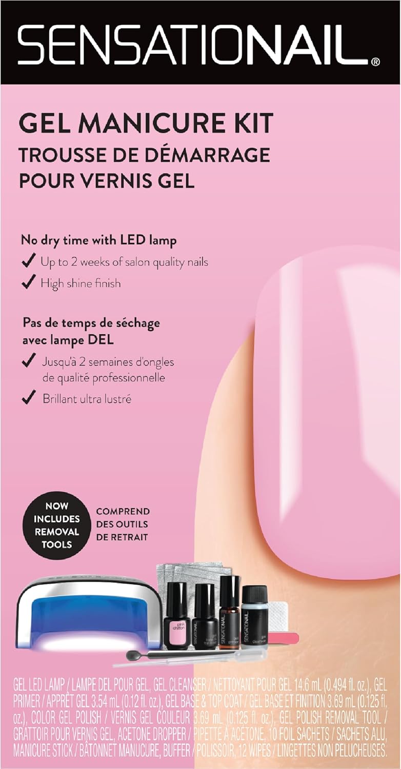 SensatioNail 32 Pcs Gel Nail Polish Kit with LED Lamp Nail